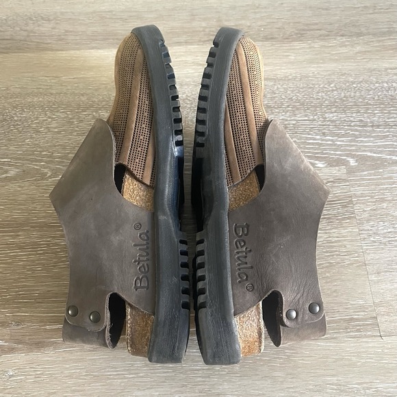 Birkenstock Betula Buckley Clog Size 5 Euro Brown Leather Mixed Media - Picture 7 of 11